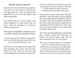 People Can Live Forever (250 full color gospel tracts)